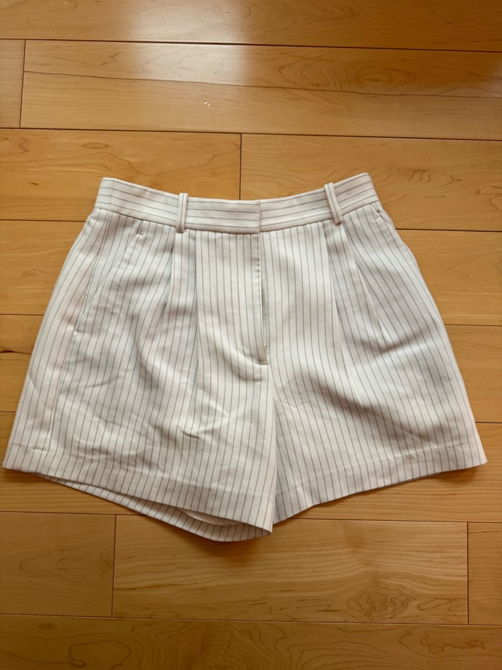 Abercrombie & Fitch Cream Pinstripe Bermuda Shorts